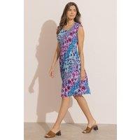 Klass. Women's Floral Printed Pleated Dress in Blue | Size: Large