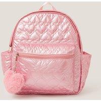 Monsoon Women's Shiny Heart Quilted Backpack in Pink