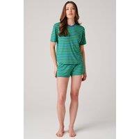 British Boxers Women's Sunny St Ives Bamboo Short Pyjama Set in Bright Green | Size: 12