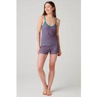 British Boxers Women's Spectra Leopard Bamboo Short Camisole Pyjama Set in Teal | Size: 12