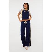 Pink Vanilla Women's Navy Lisbon Wide Leg Trousers | Size: Medium