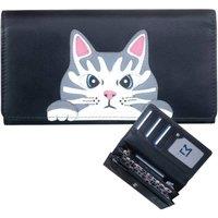 Mala leather Women's Vinny & Victor Cat Matinee Leather Purse in Black