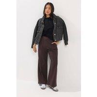 PixieGirl Women's Petite Pintuck Trousers in Chocolate | Size: 14S