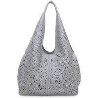 Fontanella Fashion Women's Halcyon Large 2-in-1 PU Leather Laser Cut Shoulder Bag in Light Grey