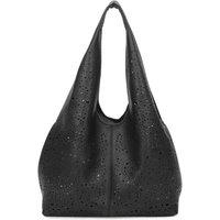 Fontanella Fashion Women's Halcyon Large 2-in-1 PU Leather Laser Cut Shoulder Bag in Black