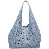Fontanella Fashion Women's Halcyon Large 2-in-1 PU Leather Laser Cut Shoulder Bag in Pale Blue