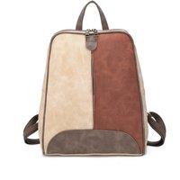 Fontanella Fashion Women's Zivaro Multi-Color Suede Leather Backpack in Camel
