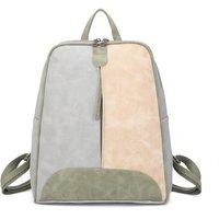 Fontanella Fashion Women's Zivaro Multi-Color Suede Leather Backpack in Light Grey