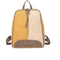 Fontanella Fashion Women's Zivaro Multi-Color Suede Leather Backpack in Mustard
