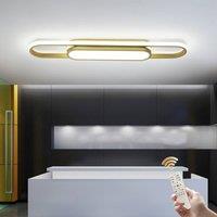 NIVOR Gold LED Ceiling Light 40W Dimmable Acrylic Linear with Remote