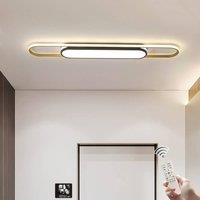 NIVOR 1 Lamp 48W Linear Acrylic LED Ceiling Light Dimmable with Remote in Gold