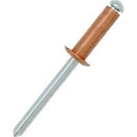 JRP Riveting Products 4.0 x 12mm Copper/Steel Dome Head Rivets - Box of 800 in Brown
