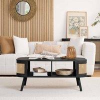 Birlea Rattan Coffee Table with Storage Curved Sark in Black | Size: 1 Pack