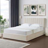 Artemis Home Evelynne Fabric 150cm Kingsize Ottoman Bed Frame with Storage in Beige | Size: King