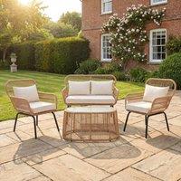 Artemis Home Carbini 4 Piece Patio Bistro Set in Cream | Size: 4 Person