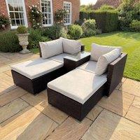 Artemis Home Bastia 5 Piece Outdoor Seating & Table Set in Cream | Size: 2 Person