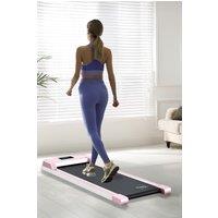 Neo Under Desk Portable Walking Pad Treadmill Adjustable Speed Remote LED Display for Home Office Fitness Exercise Installation-Free in Pink