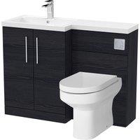 Balterley Floor Standing Vanity Basin WC Unit - Charcoal Black Woodgrain