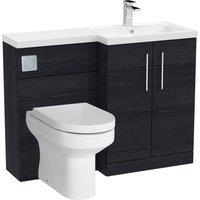 Balterley Floor Standing Vanity Basin WC Unit - Charcoal Black Woodgrain