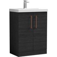 Balterley Bathroom Floor Standing 2-Door Vanity Unit Basin, Black, 600mm in Black