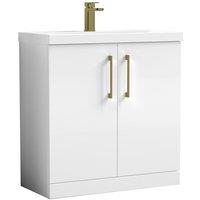 Balterley Bathroom Floor Standing 2-Door Vanity Unit Basin, Gloss White, 800mm in White