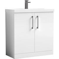 Balterley Bathroom Floor 2-Door Vanity Unit & Mid-Edge Basin, White, 800mm in White