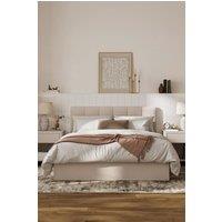 Time4sleep Valencia Stone Ottoman Storage Bed Frame in Natural | Size: King