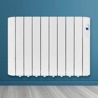 Futura 1500W Oil Filled Electric Radiator Wall Panel Heater 24/7 Timer in White