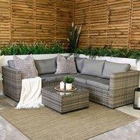 Modish Furnishing Sydney 5 Seater Grey Corner Rattan Sofa Set with Ice Bucket