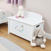 Liberty House Toys Unicorn Wooden Toy Box in White