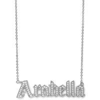 Say It With Gothic Custom Name CZ Necklace - Silver | Size: 16 inches