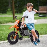 AIYAPLAY 12V Electric Motorbike w/ Twist Grip Throttle for Ages 3-6 Years, Music in Orange