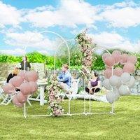 OUTSUNNY Wedding Arch Frame Set, 2.2, 2, 1.8 m Arch Backdrop Stand White | Size: 120 cm x 40 cm