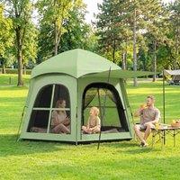 OUTSUNNY Pop Up Tent 3000mm Waterproof for 3-4 Person Green