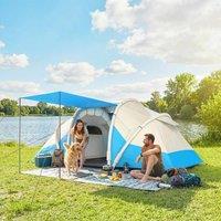 OUTSUNNY Inflatable Tent 3000mm Waterproof for 4 Person in Blue