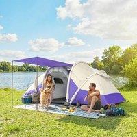 OUTSUNNY Inflatable Tent 3000mm Waterproof for 4 Person in Purple