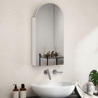 HOMCOM Bathroom Mirror Cabinet with Adjustable Glass Shelves in White
