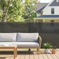 OUTSUNNY 2Pcs Plastic Privacy Screening Fence, 1x5 m Windbreak Fence Grey in Dark Grey | Size: 1m tall x 5m wide