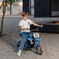 AIYAPLAY 24V Battery Powered Ride On Motorcycle with Rear Suspension in Blue