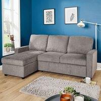 Home Source Sectional Corner Sofa Pull-Out Sofa Bed Sleeper Couch Upholstered in Grey