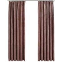 Berkfield Home Blackout Curtains 2pcs with Hooks Velvet Antique Pink 140x225cm | Size: 140x225 cm