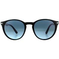 Persol Round Black Azure Gradient Blue Sunglasses