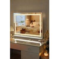 INMTFEI Hollywood Crystal Strip Vanity Mirror Makeup mirror 5X Magnification 58x46cm 3 Colour Modest in White | Size: 58x46 cm