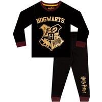 Harry Potter Boy's Hogwarts Long Sleeved Pyjamas in Black | Size: 4-5 Years