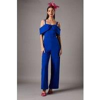 Coast Women's Bow Off-Shoulder Jumpsuit in Cobalt | Size: 8