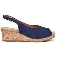Hotter Women's 'Atlantic' Wedge Sandals in Navy | Size: 7.5