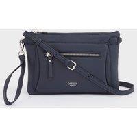 OSPREY LONDON Women's The Ruby Leather Crossbody Clutch Bag in Navy