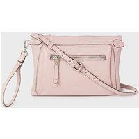 OSPREY LONDON Women's The Ruby Leather Crossbody Clutch Bag in Light Pink
