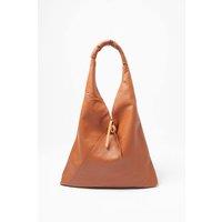 Sarta Women's Juno Pebbled Italian Leather Shoulder Bag in Tan