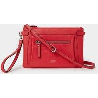 OSPREY LONDON Women's The Ruby Leather Crossbody Clutch Bag in Red